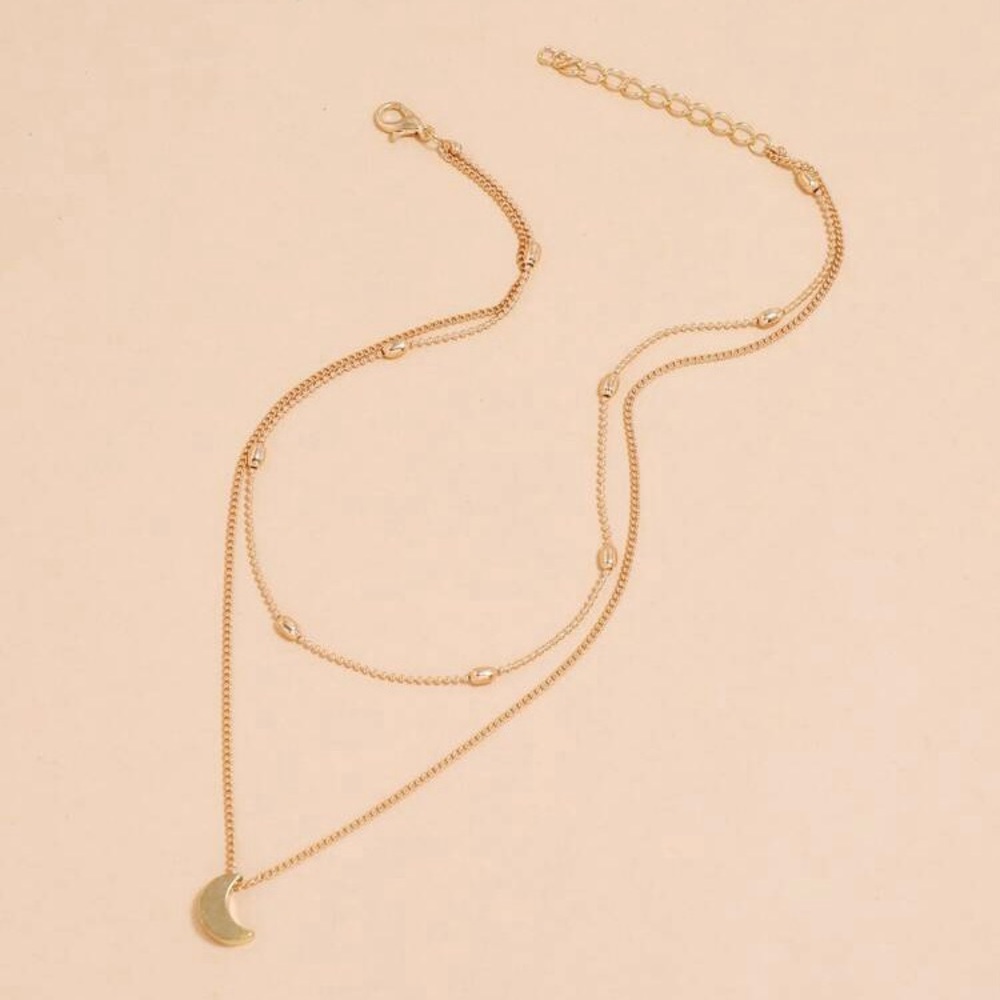 3/$30 💛 Moon Layered Necklace - Picture 3 of 4